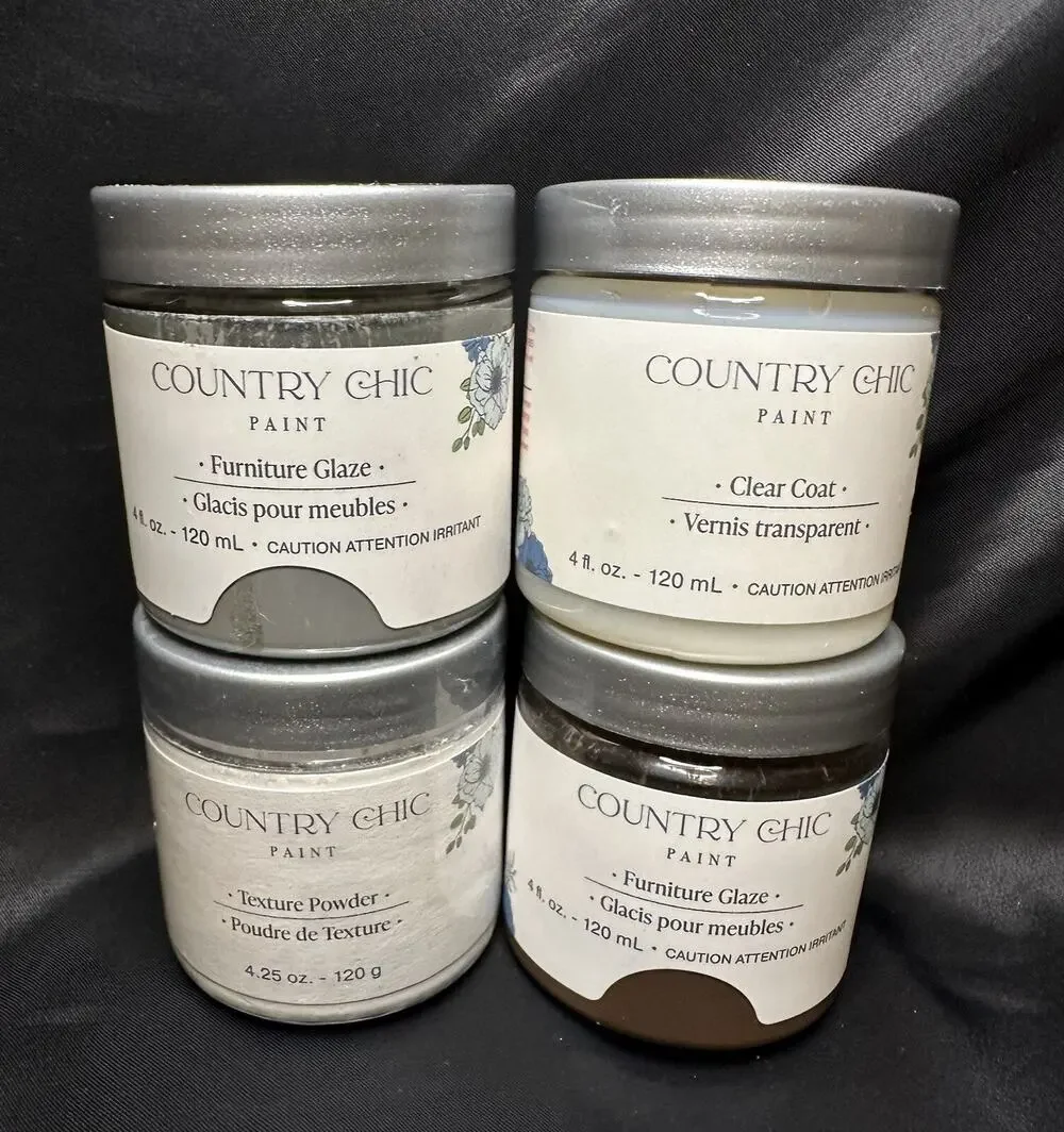 New Lot Of 4 Country Chic All In One Paint Clear Coat Furniture Glaze Powder